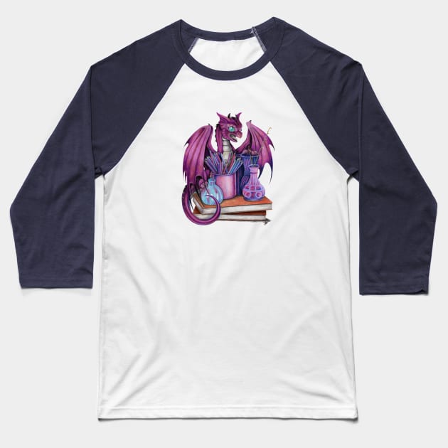 Artist's Pet Pink Dragon Baseball T-Shirt by Sandra Staple